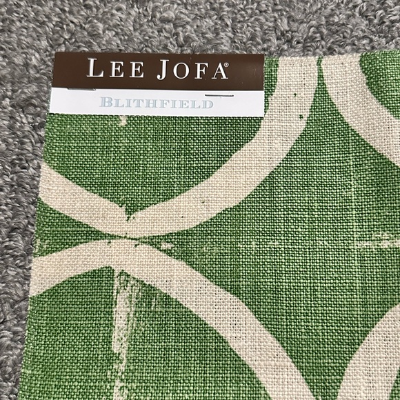 Lee Jofa Fabric Sample Remnant Circles Forest Linen Green Blithfield Crafts - Picture 11 of 16
